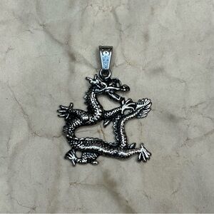 Dragon Pendant Stainless Steel Oxidized Design 🐲